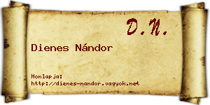 Dienes Nándor névjegykártya